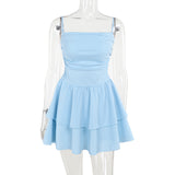homecoming dresses Sweet Sling Waist Slimming a Swing Dress Summer New Fashion Hot Girl Backless Skirt 