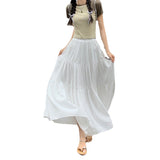 new style Korean style design skirt splicing long soft yarn big swing skirt for women