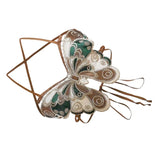 Women Summer Sleeveless Crisscross Tie Backless Sexy Camisole Butterfly Embroidery Halterneck Bras Festival Crop Top