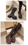 Boots Round Toe Sexy Thigh High Heels High Sexy Boots-Women Shoes Zipper Winter Footwear Mid Calf Med Over-the-Knee Lolita