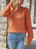 Solid color casual autumn and winter long sleeved pullover sweater
