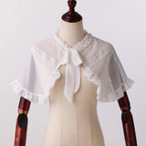 Pbong  Lolita Short Cape for JSK Dress Black White Chiffon Capes