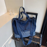 Pbong  Korean Canvas Shoulder Crossbody Women's Bag Denim Fashion Girl Students Messenger Book Bag for Woman New in Large Handbags  black bag tote bag