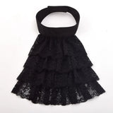 Pbong  Detachable Ruffled Lace Jabot Vintage Victorian Fake Collar Exotic Cosplay False Neck Choker Clubwear Steampunk Collar