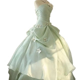 Sen style evening gown strapless slimming adult gift princess dress birthday party host performance dress customization