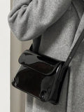 Elegant Patent Leather Women's Small Square Bag Ladies Vintage Shoulder Crossbody Bags Fashion Simple Female Handbags Tote Purse