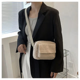 Korean Plush Fabric Women's Shoulder Crossbody Bag Small Fashion Lambs Wool Fluffy Fur Winter Female Bag Designer Handbags