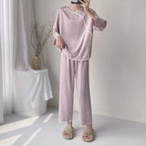 Pbong  Vintage Chinese Pajamas Long Sleeve Shirt&pants Home Clothes Women Spring Summer New Pyjamas Set Rayon 2PCS Nightwear Sleepwear