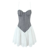Pbong  Hit Color Slimming Mini Dresses for Women Strapless Sleeveless High Waist Minimalist Dresses Female