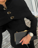 Pbong  New Autumn Fashion Solid Shawl Waist Cinching Coat Women Elegant Round Neck Full Sleeve Slim Short Jackets Lady Streetwear