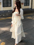Fashion New Women Elegant and Chic Party Dress Long Sleeve French Style Casual Vintage Dresses Female Birthday Clothes
