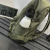 Pbong  Brand High Quality Canvas Backpacks Women Solid 100% Cotton School Bags Soft Green Satchels Small Cloth Leisure Or Travel Bags