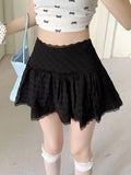 Pbong  Sweet Cute White Skirt Women High Waist Preppy Style Sexy Mini A Line Skirts Summer Chic Korean Casual Lady Elegant Dance Skirt
