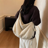 Pbong  Women's Bag Casual Canvas Shoulder Satchels Crossbody Fashion Korean Students Side Book Bag for Women Large Girls Handbags  black bag tote bag