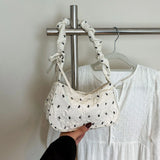 Pbong  New Fashion Oxford Cloth Large Capacity Single Shoulder Bag Women's Underarm Bag Butterfly Knot Print Casual Simple City...