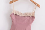 Elegant Pink Chic Mini Dresse Lace Strappy Cotton Backless Sexy Summer Party Women Y2K Vocation Casual Ladies Dress