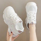 Pbong  Fashion Air Cushion Platform Sports Shoes for Women Mesh Breathable Chunky Sneakers Woman Thick Sole Anti Slip Vulcanized Shoes