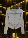 New Fashion High-end Temperament Off Shoulder Knitted Sweater for Women Autumn New Slim Fit Long Sleeve Base Shirt Women Tops
