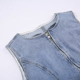 Denim Shape Heart Backless Dress