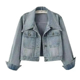New 2025 Spring Autumn High Quality Design Sense Women’s Cowboy Jacket Casual Elegant Fashion Ladies Short Denim Overcoat