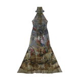 Renaissance Oil Painting Long Luxury Dresses 2025 Vintage Sleeveless Backless A Line Evening Maxi Dress Woman Clothing