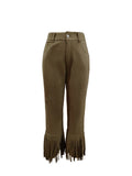 Pbong  Ladies Slim High Heel Long Boots Tassel Decorated Straight Leg Pants Flared Pants Street Style Pure Color Autumn