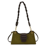 Pbong  Women's Bag Crossbody Underarm Small Square Urban Minimalist PU Leather Daily Match Stone Pattern Zipper Closure