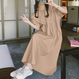 Pbong  Japan Style Lovely Asymmetrical Peter Pan Collar Dress Women Summer Big Size Korean Sweet Loose Short Sleeve Midi Casual Dresses