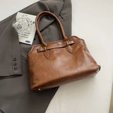Pbong  PU Retro Tote Bag for Women Winter Trend New Fashion Y2K Handbags Females Travel Shoulder Crossbody Bags