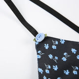 Small Flowers Printing Strap Frill Dress