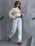 Women's round Neck Pullover Short Knitted Sweater Casual Comfortable Knitwear in Various Colors