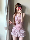 Y2k Japanese Harajuku Slim Polka Dot Camis 2000s American Vintage Sexy Hot Girl Sleeveless Tops Korean Fashion Seeet Tanks Chic