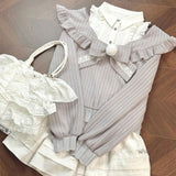 Y2k Japan Style Kawaii 2 Piece Skirt Sets 2000s Sweet Patchwork Tops + Slim Mini Skirts Harajuku Vintage Long Sleeve Suit Chic