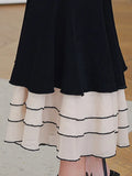 New Summer Ruffle Patchwork Long Dress Sleeveless Square Collar Black Sexy Party Women Dress Bow Chic Fashion Fishtail Vestidos