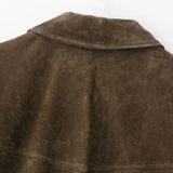 Women Fashion Faux Leather Bomber Jacket Coat Long Sleeve Front Patch Pockets Female Outerwear Chic Tops