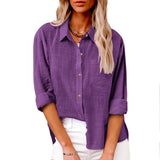 100% Cotton Linen Long Sleeve Shirts Women Clothing Y2k Tops Vintage Fashion Clothes Tshirt Elegant Casual Tees Streetwear