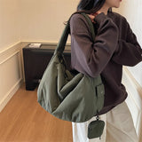Pbong  Women's Bag Casual Canvas Shoulder Satchels Crossbody Fashion Korean Students Side Book Bag for Women Large Girls Handbags  black bag tote bag
