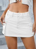 Women Y2k Mini Cargo Skirt 2000s Vintage Harajuku Low Waist Skirt Summer Slim Fit Solid Color Skirt with Pockets for Club