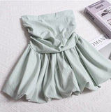 French One Shoulder Pleated Slim Tube Top Women Sexy Waist Ruffled Sleeveless Vests Summer Y2k Solid All Match Tanks
