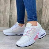 Pbong  Women's Shoes Spring and Autumn New Mesh Breathable Casual Shoes Outdoor Lightweight Non-slip Wedge Heel Thick-soled Sneakers