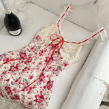 Pbong   Women Summer Floral Sleeveless Maxi Dress Boho Mesh Spaghetti Strap Flowy Beach Wedding Guest Long Dresses Lace Hollow Out