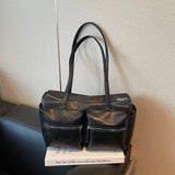 Pbong  High Capacity Travel Bag Women's Commuter Shoulder Bag Fitness Dance Storage Large Capacity Handbag Stylish PU Material