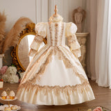 Children's Rococo Baroque Historical Period Dress Girls 18th Century Victorian Flower Dress Kids Drama Costume