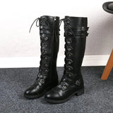 Pbong  Autumn and winter new solid color wear-resistant non-slip boots long boots big size female boots knight boots female