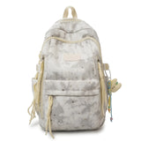Pbong  Women's Star & Moon Print Backpack Tassel Detail Multi Pocket Adjustable Strap Casual Daily School Travel Bag Back Pack