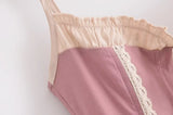 Elegant Pink Chic Mini Dresse Lace Strappy Cotton Backless Sexy Summer Party Women Y2K Vocation Casual Ladies Dress