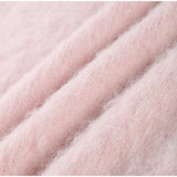 Fluffy Mohair Off Shoulder Cropped Sweater Oversize Slouchy Long Sleeve 2025 Autumn Cozy Women Knit Top Trendy Sweet Lady Jumper