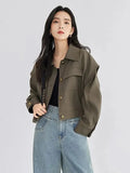 Streetwear Y2K Cargo Jacket Women Vintage Casual Long Sleeve Fall Short Coat Harajuku American Retro Pockets Bf Outwear Top