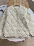 Winter Casual Women V-neck Single Breasted White Duck Down Coat Female Ultra Light Puffer Parka Outwear