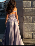 Elegant Stain Off Shoulder Long Dresses Women Retro Solid Waist-cinching Large Hem Evening Dress Lady Chic Party Beach Holiday